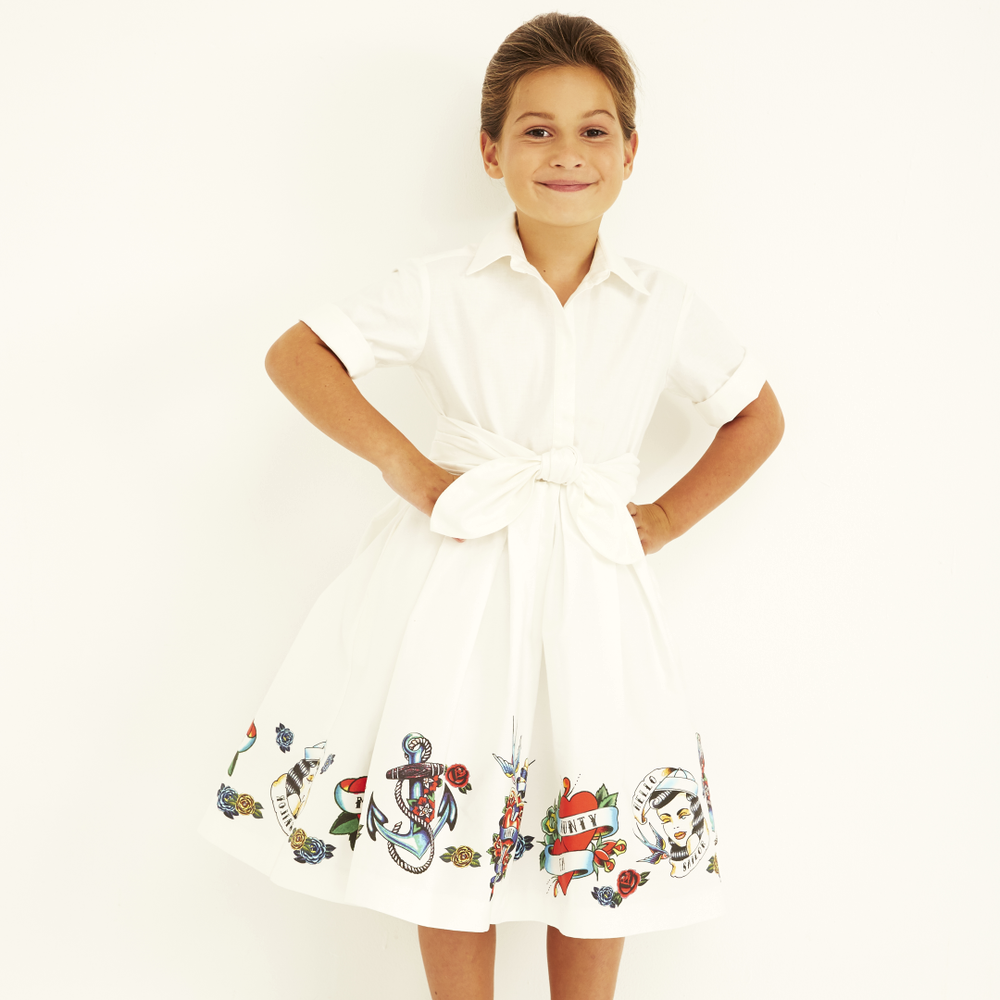 Charlie Dress - Fifties Tattoo Print